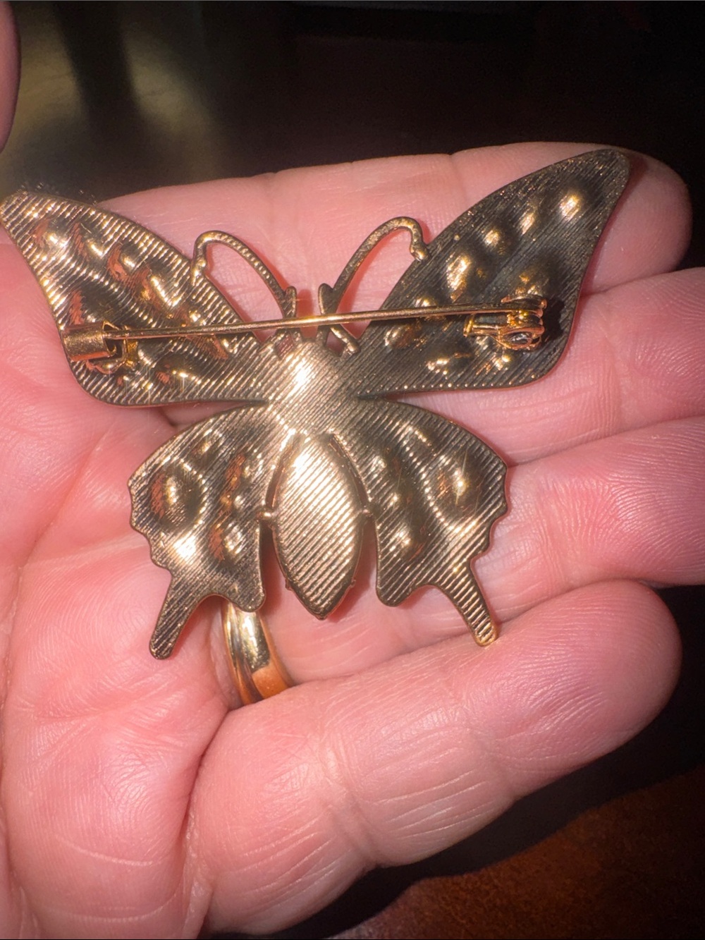 Multicolor Crystal Butterfly Brooch - Women's Jewelry - Picture 5 of 5